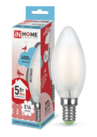 Лампа светодиодная LED-СВЕЧА-deco 5Вт свеча матовая 4000К нейтр. бел. E14 450лм 230В IN HOME 4690612006765