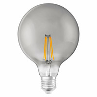 Лампа светодиодная филаментная SMART+ WiFi CL Globe125 Smoke DIM 44 6W/825 Deco 680лм 6Вт 2500К тепл. бел. E27 угол пучка 300град. 220-240В диммир. (замена 53Вт) дымч. стекло LEDVANCE 4058075609853 Osram
