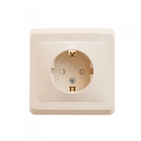 Розетка 1-м СП Этюд 16А IP20 250В с заземл. защ. шторки крем. SchE PC16-004K Schneider Electric