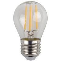 Лампа светодиодная филаментная F-LED P45-5W-827-E27 (филамент, шар, 5Вт, тепл, E27 (25/50/3750) ЭРА - Б0019008 (Энергия света)