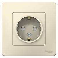 Розетка СП BLANCA 16А 250В защ. шторки с заземл. молоч. SchE BLNRS001112 Schneider Electric