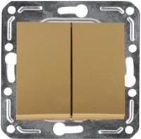 Механизм выключателя 2-кл. СП 10А IP20 V01-16-V21-М зол. Volsten 10050