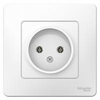 Розетка 1-м СП Blanca 16А IP20 250В без заземл. защ. шторок бел. SchE BLNRS000011 Schneider Electric