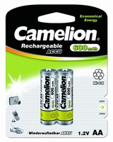 Аккумулятор AA/R6 Ni-Cd 600мА.ч BL-2 металлик (блист.2шт) Camelion 1657