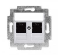 Розетка информационная Levit двойная 2хRJ45 кат. 5e серебр. ABB 2CHH295118A6070
