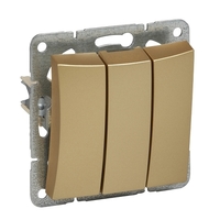 Механизм выключателя 3-кл. СП Дуэт 10А IP20 шампань SchE WDE000431 Schneider Electric