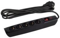 Удлинитель с сетевым фильтром 5х4м заземл. 10А IP20 SFX-5es-4m-B выкл. черн. Эра Б0044022 (Энергия света)