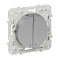 Выключатель 2-кл. СП Odace 10А IP21 (сх. 1) с LED-подсветкой алюм. SchE S53R221 Schneider Electric