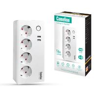 Удлинитель с сетевым фильтром умный 4х1.5м 16А Smart Home SPS/SH/4х1.5/USB/Wifi 3680В 2хUSB Wi-fi + контроль Camelion 14502