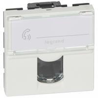 Розетка компьютерная СП 2мод. Mosaic RJ45 кат.5E UTP механизм бел. Leg 076554 Legrand
