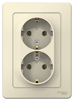 Розетка 2-м СП Blanca 16А IP20 250В с заземл. без защ. шторок молоч. SchE BLNRS001022 Schneider Electric