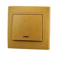 Выключатель проходной 1-кл. СП Мира 10А с подсветкой ольха LEZARD 701-0701-114