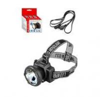 Фонарь налобный LED5367 аккум. 220В 1.2Вт LED+5SMD 2 реж. пласт. черн. Ultraflash 13350