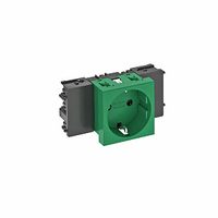 Розетка одинарная 0° Modul45connect с з/к, 250 В, 16A (зеленый) (STD-D0C MZGN1) | 6120346 OBO Bettermann