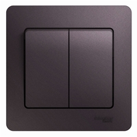 Выключатель 2-кл. СП Glossa 10А IP20 (сх. 5) 10AX в сборе сиренев. туман SchE GSL001452 Schneider Electric