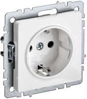Розетка BRITE РС14-1-0-БрБ 16А с заземл. защ. шторки бел. IEK BR-R14-16-K01 (ИЭК)