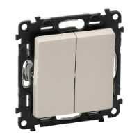 Выключатель 2-кл. СП Valena Life 10А IP20 250В с лиц. панелью безвинт. зажимы механизм сл. кость Leg 752505 Legrand