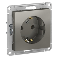 Розетка 1-м СП AtlasDesign 16А IP20 с заземл. механизм сталь SchE ATN000943 Schneider Electric