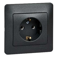 Розетка 1-м СП 1мод. Glossa 16А IP20 с заземл. в сборе антрацит SchE GSL000742 Schneider Electric