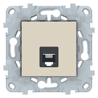 Механизм розетки телефонная UNICA NEW RJ11 одиноч. 4 контакта беж. SchE NU549244 Schneider Electric