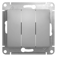 Выключатель 3-кл. СП Glossa 10А IP20 (сх. 1+1+1) 10AX механизм алюм. SchE GSL000331 Schneider Electric