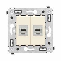 Розетка компьютерная 2-м СП Avanti "Ванильная дымка" RJ45 кат.6A без шторок экранир. механизм DKC 4405774 (ДКС)