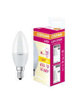 Светодиодная лампа LED STAR Classic B 8Вт, матовая колба, Е14 LSCLB75 8W/830 230V E14 10X1 RU | 4058075210684 Osram