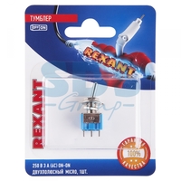 Тумблер 250V 3А (6c) ON-ON двухполюсный Micro (MTS-202) (в упак. 1шт.) | 06-0323-A REXANT