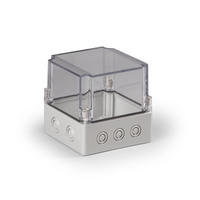 Cubo S 125 x мм, 50 мм основание, метрические выбивные отверстие, прозрачная крышка, PC, IP 66/67 - SPCM131313T Ensto