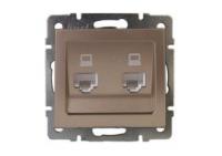 Механизм розетки компьютерной RJ45 2-м Рейн матов. бронз. LEZARD 703-3188-141
