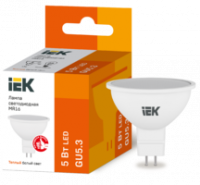 Лампа светодиодная ECO MR16 5Вт 3000К тепл. бел. GU5.3 450лм 230-240В IEK LLE-MR16-5-230-30-GU5 (ИЭК)