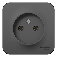 Розетка 1-м ОП Blanca 16А IP20 250В без заземл. защ. шторок антрацит SchE BLNRA000106 Schneider Electric