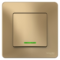 Выключатель 1-кл. СП Blanca 10А IP20 (сх. 1) 250В с подсветкой титан SchE BLNVS010114 Schneider Electric