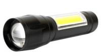 Фонарь E1337 аккум. 3.7В XPE + COB LED 3Вт 3реж. бокс черн. Ultraflash 14269