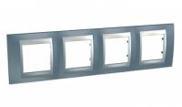 Рамка 4-м Unica Top грей/алюм. SchE MGU66.008.097 Schneider Electric