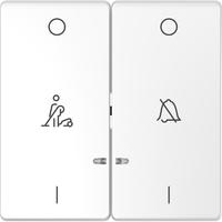 Клавиша двойная D-Life с линзой для LED модуля символ: звонок/горничная белый лотос SD - MTN3429-6035 Schneider Electric