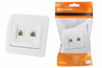 Розетка компьютерная RJ-45 + TФ (RJ-11) белая "Валдай" | SQ1804-0015 TDM ELECTRIC