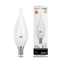 Образец Лампа светодиодная LED 6Вт E14 220В 3000К Elementary свеча на ветру | 34116 Gauss