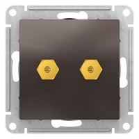 Аудиорозетка ATLASDESIGN двухместная мокко - ATN000687 Schneider Electric