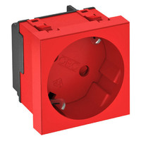 Розетка 2К+3 под углом 33° шторки 16А 250В (45х45 мм - 1 модуль Modul45) красная | 6120079 OBO Bettermann