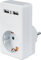 Адаптер 1-м с заземл. 61 699 NAD-USB02-1E-C-WH USB 2.1А Navigator 61699 21336