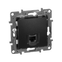 Механизм розетки информ. 1-м СП Etika RJ45 CAT.5e UTP антрацит Leg 672641 Legrand