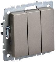 Выключатель 3-кл. СП BRITE ВС10-3-0-БрШ 10А шампань IEK BR-V30-0-10-K37 (ИЭК)