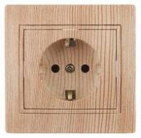 Розетка СП Plano 2P+E Schuko 1-202-11 16А-250В IP20 сосна Intro Б0030061 ЭРА (Энергия света)