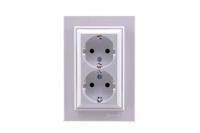 Розетка 2-я с/з СП Karea 16А IP20 жемчуж. Makel 56100082