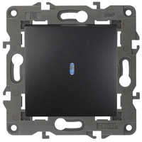 Выключатель Эра Elegance 14-1102-05 1-клавишный с подсветкой встроенный 250 В 10 А IP 20 антрацит Б0034219 (Энергия света)