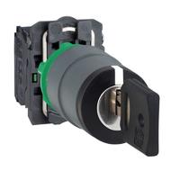 Переключатель 22мм 3 поз. с ключом заподлицо 2НО пластик C0 SchE XB5AG03C0 Schneider Electric