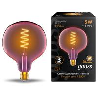 Лампа светодиодная филаментная Filament Flexible 5Вт G125-C 1800К E27 190лм 125х178мм роз. Gauss 1011802105