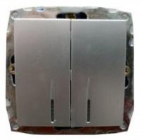 Выключатель 2-кл. Zena без рамки с подсветкой Led сер. ABB 609-011000-203