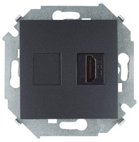 Розетка HDMI 1.4 S15 графит Simon 1591407-038